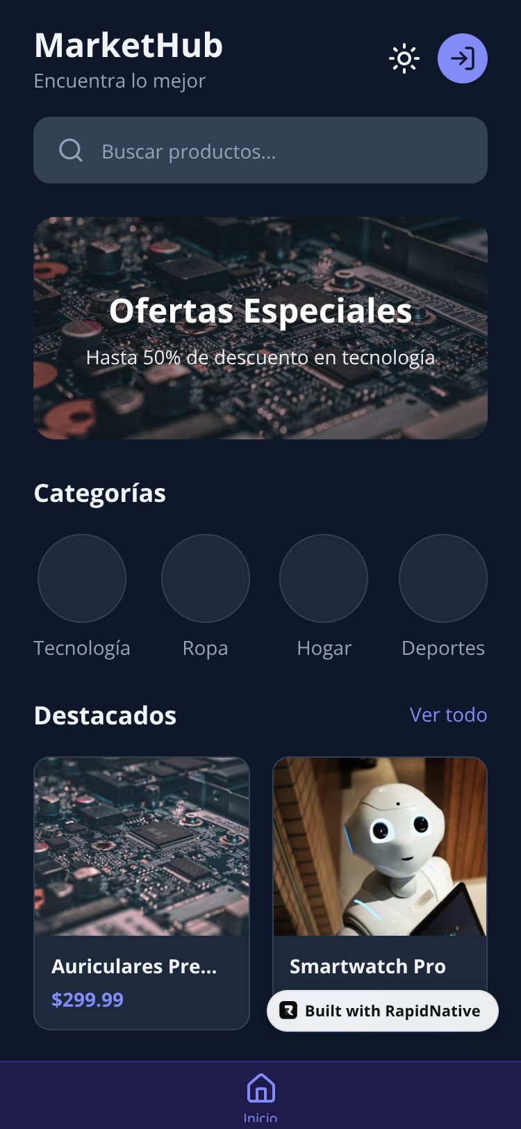 MarketHub screen 1