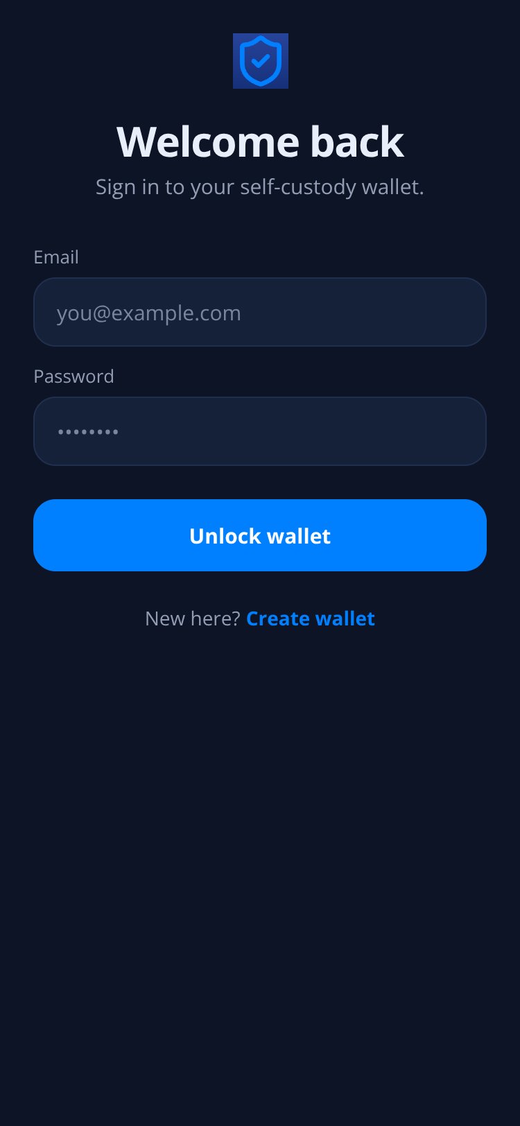 Onyx Wallet screen 1