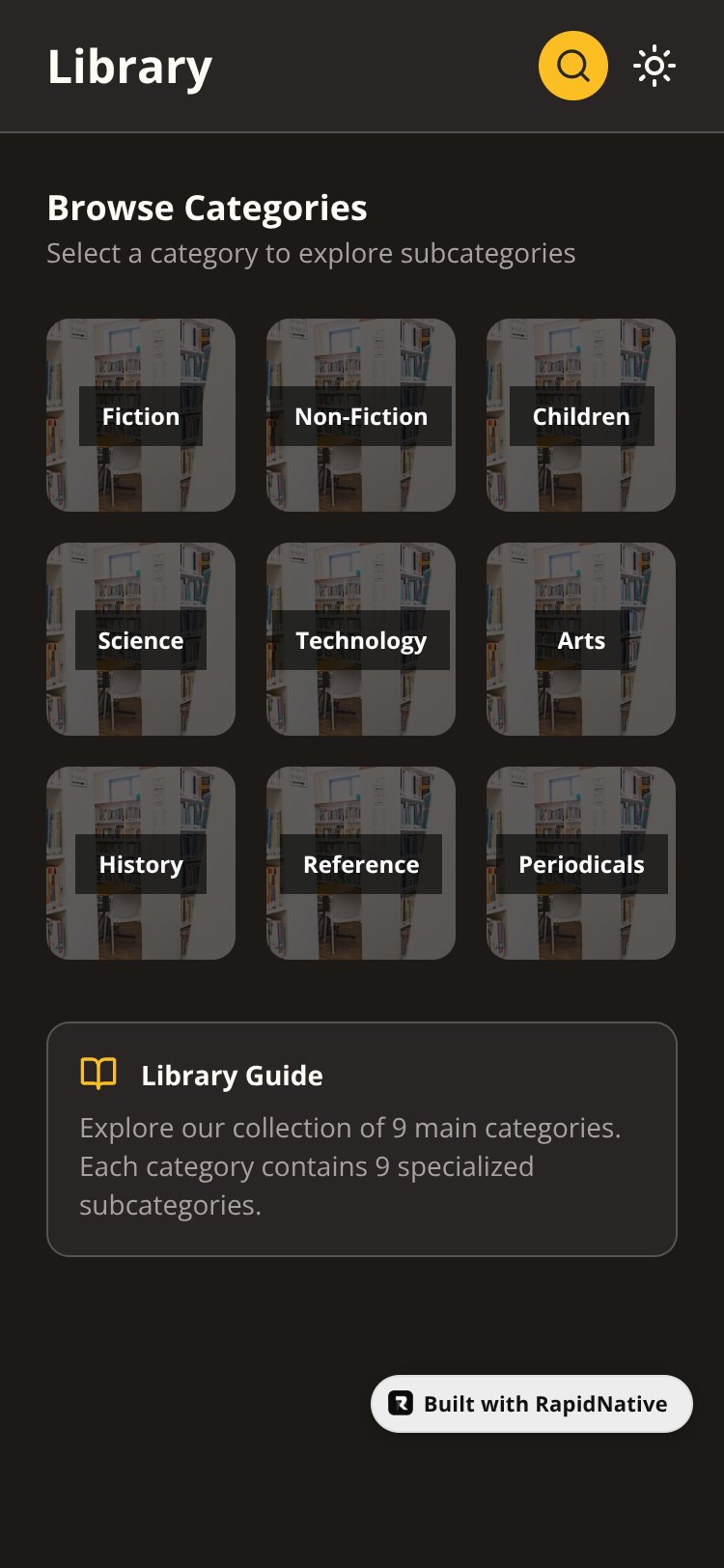 Library screen 1