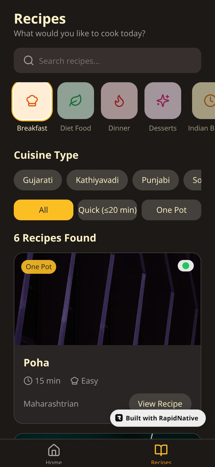 Rasoi Master screen 1