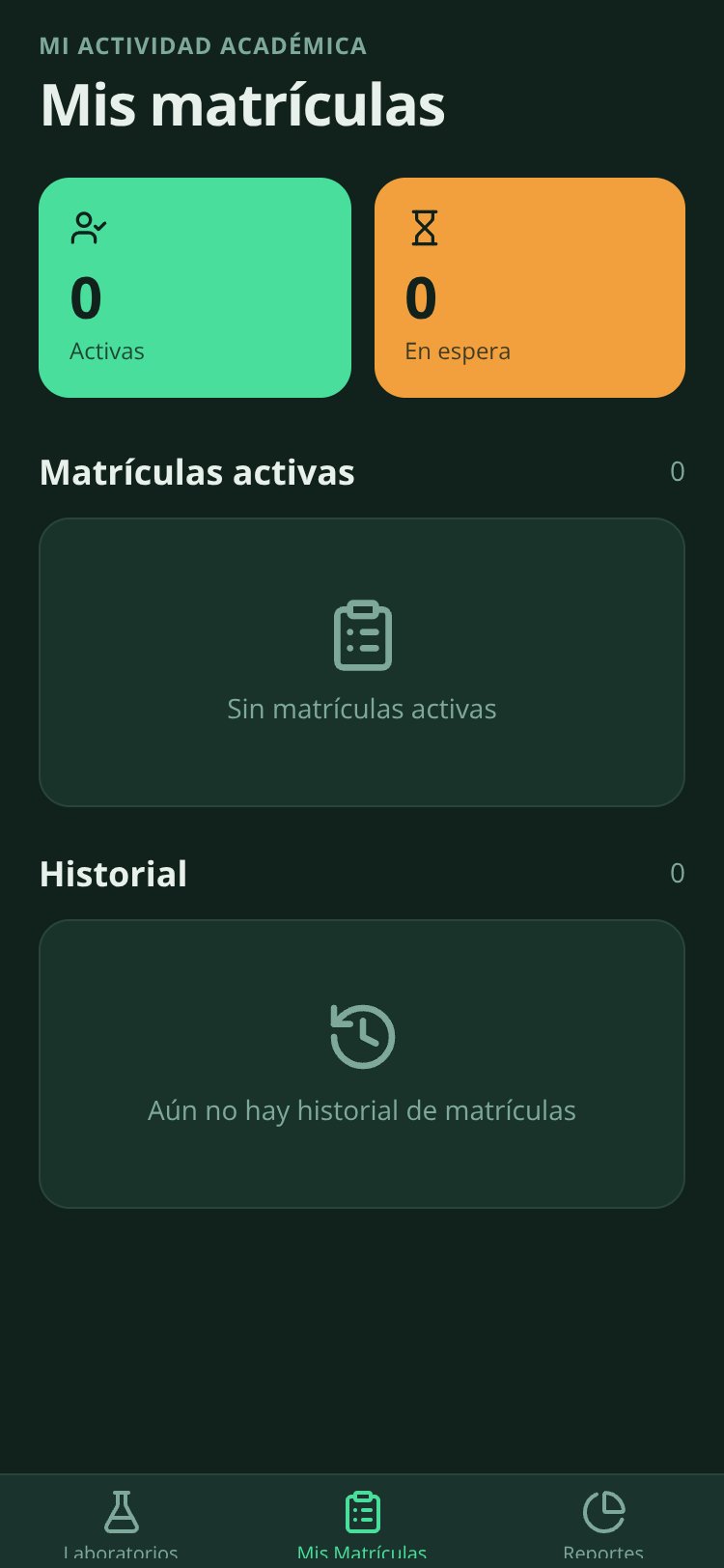 LabMatrícula screen 2
