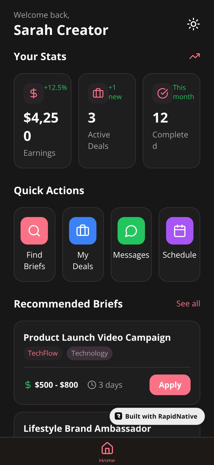 Creatora screen 1