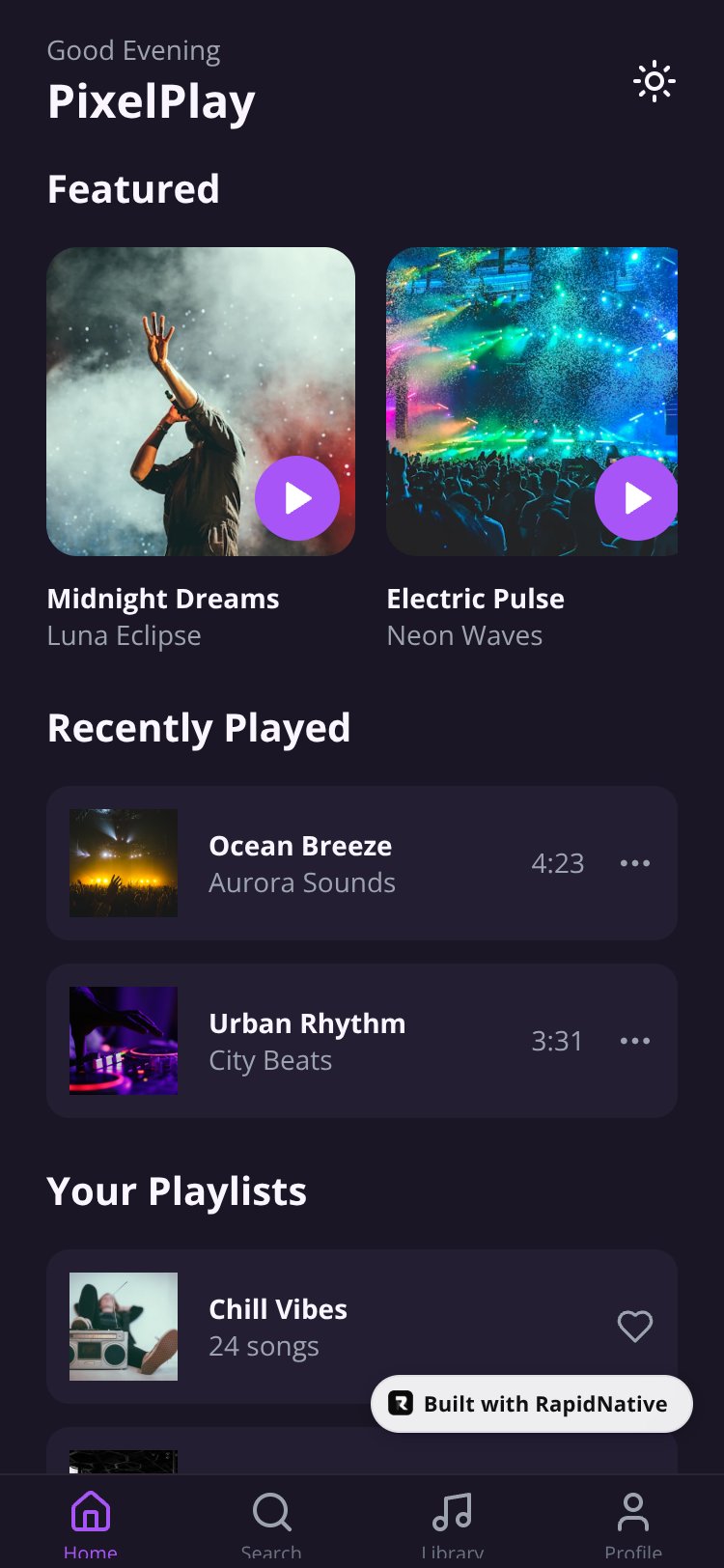 PixelPlay screen 1