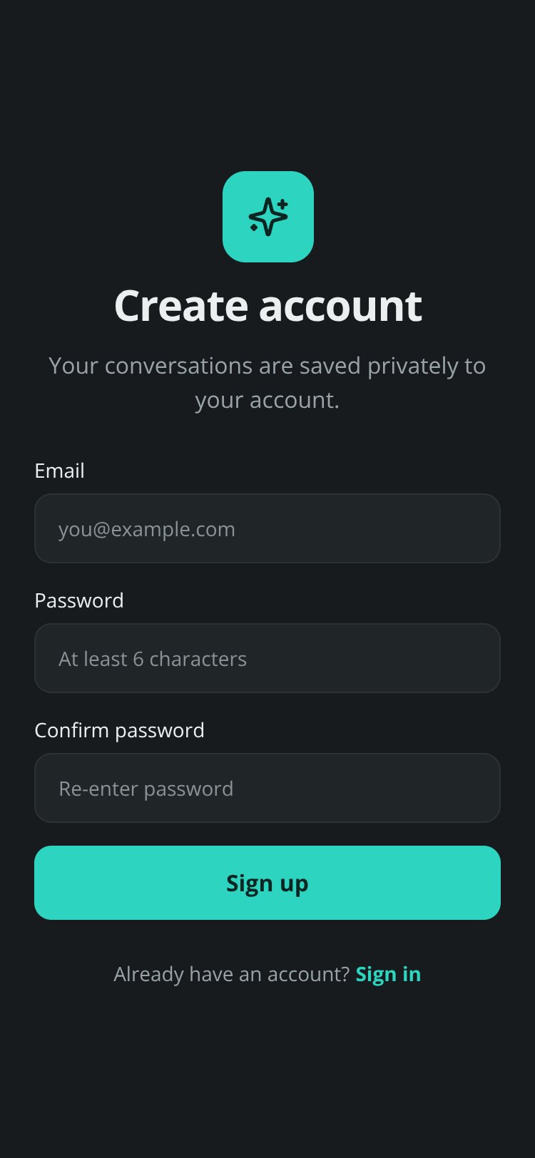 Astra Chat screen 1