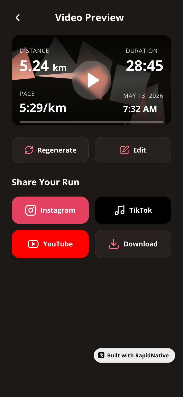 RunReel screen 4