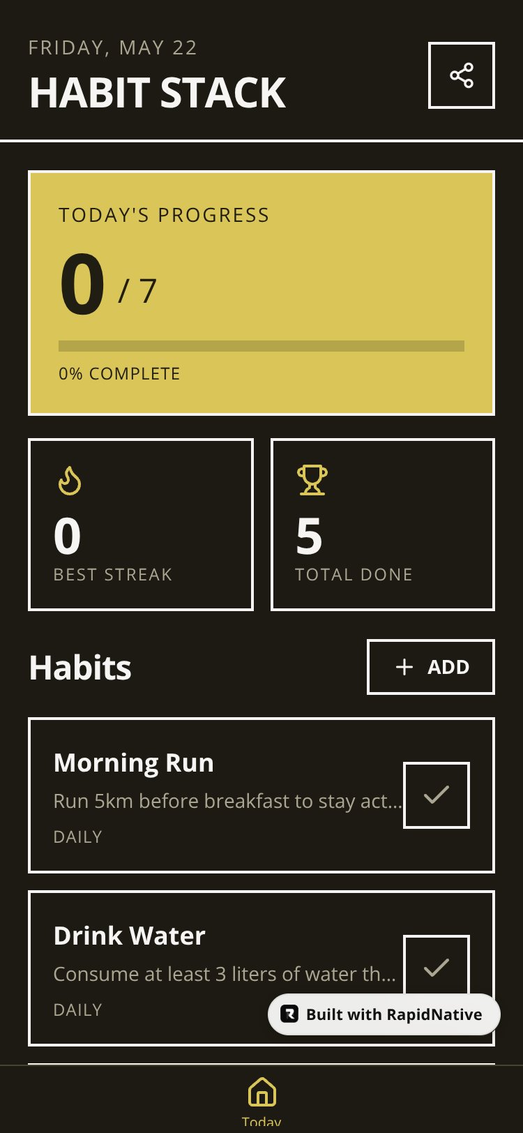 HABIT STACK screen 1