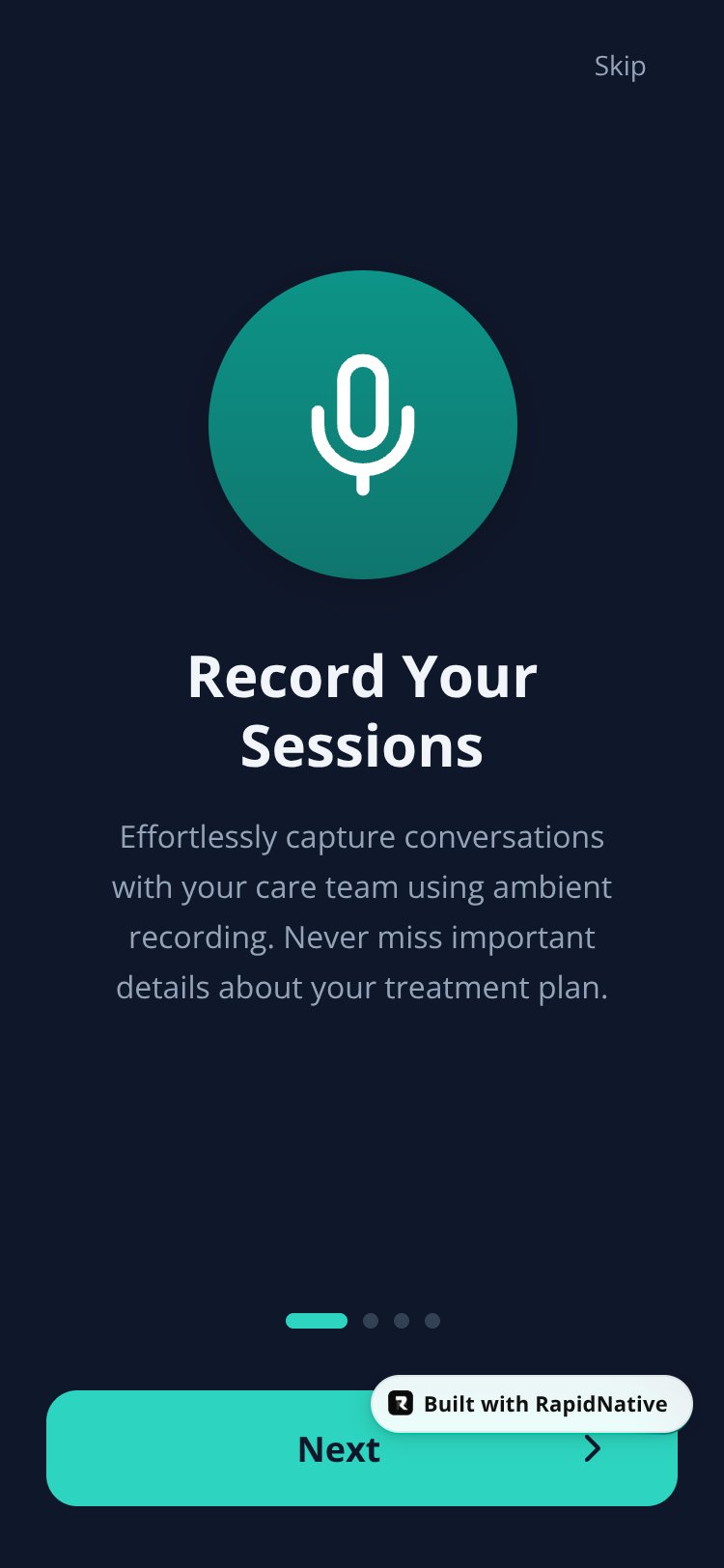 CareScribe screen 1