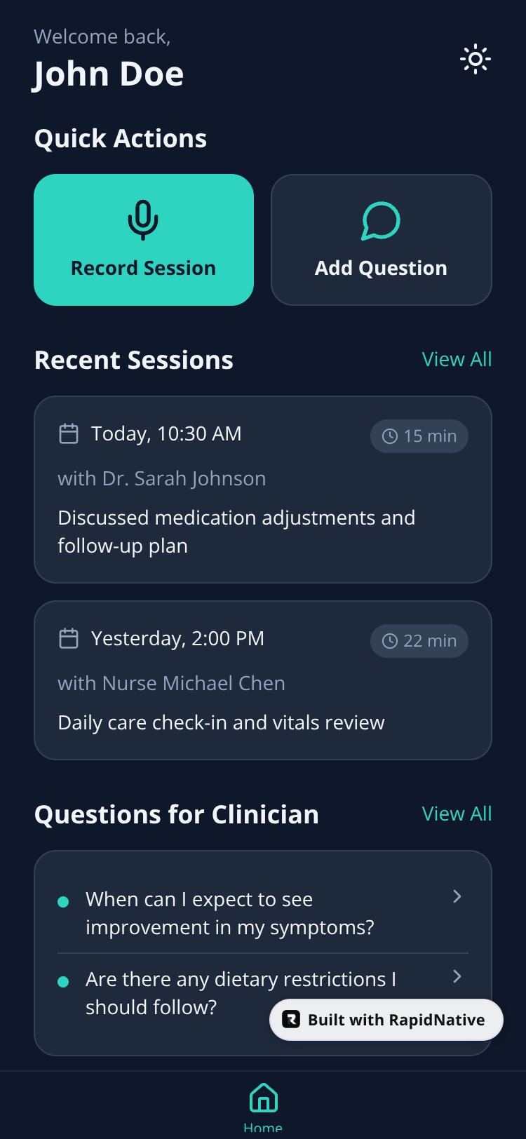 CareScribe screen 2