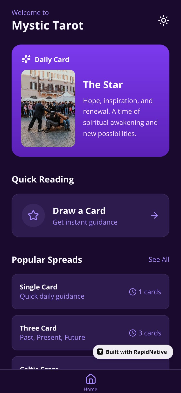 Mystic Tarot screen 1