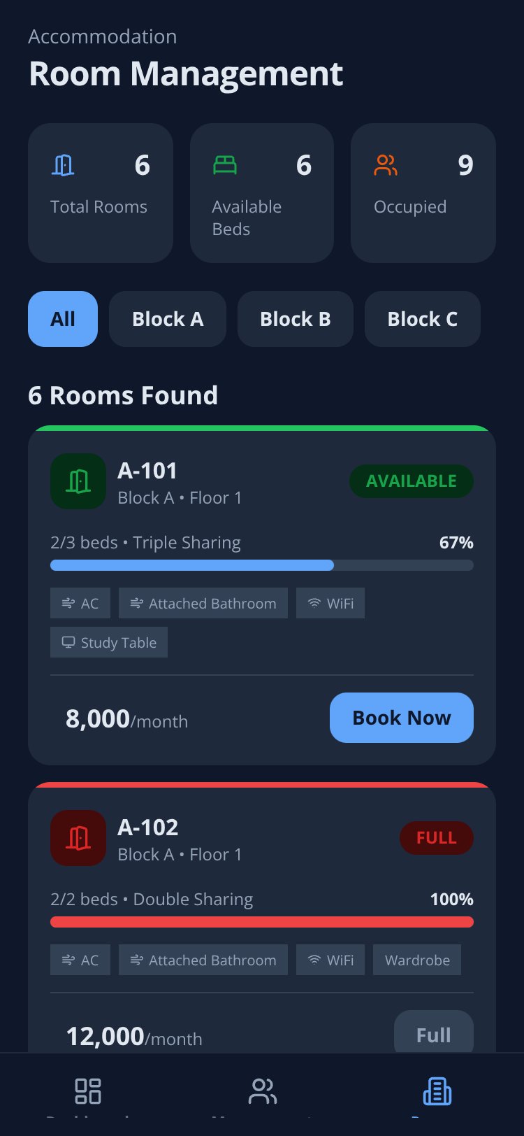 Smart Hostel Management screen 3