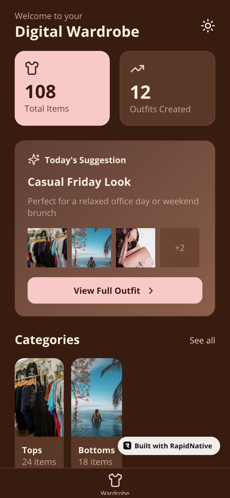 Digital Wardrobe screen 2
