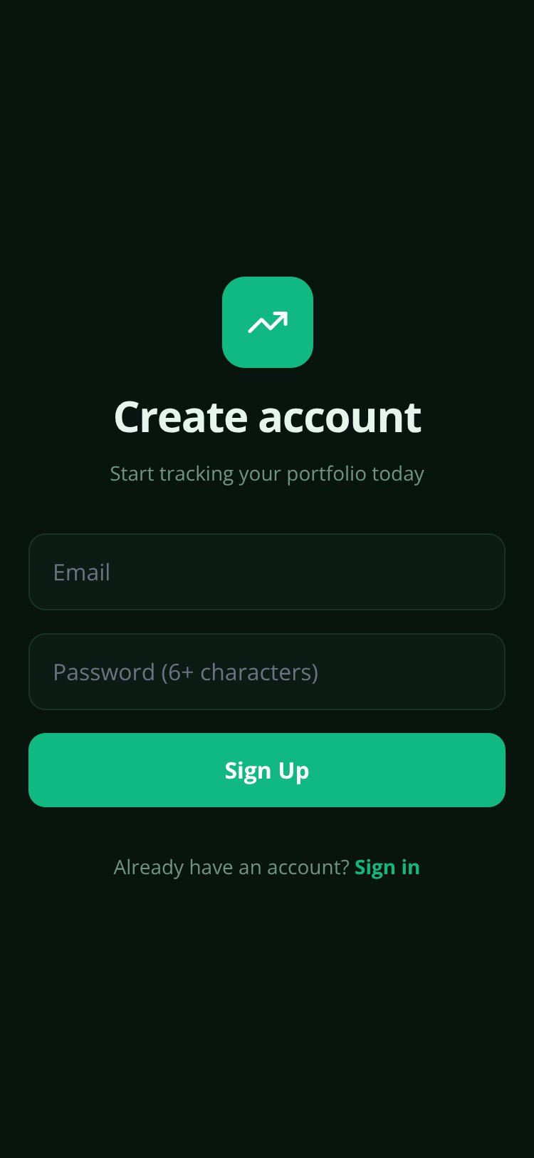 Portfolio Tracker screen 2