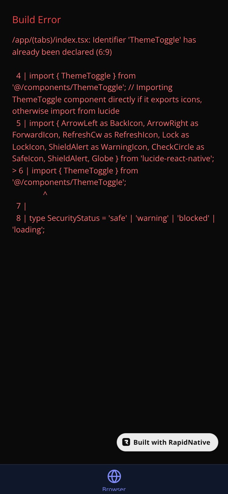 SecureBrowser screen 1