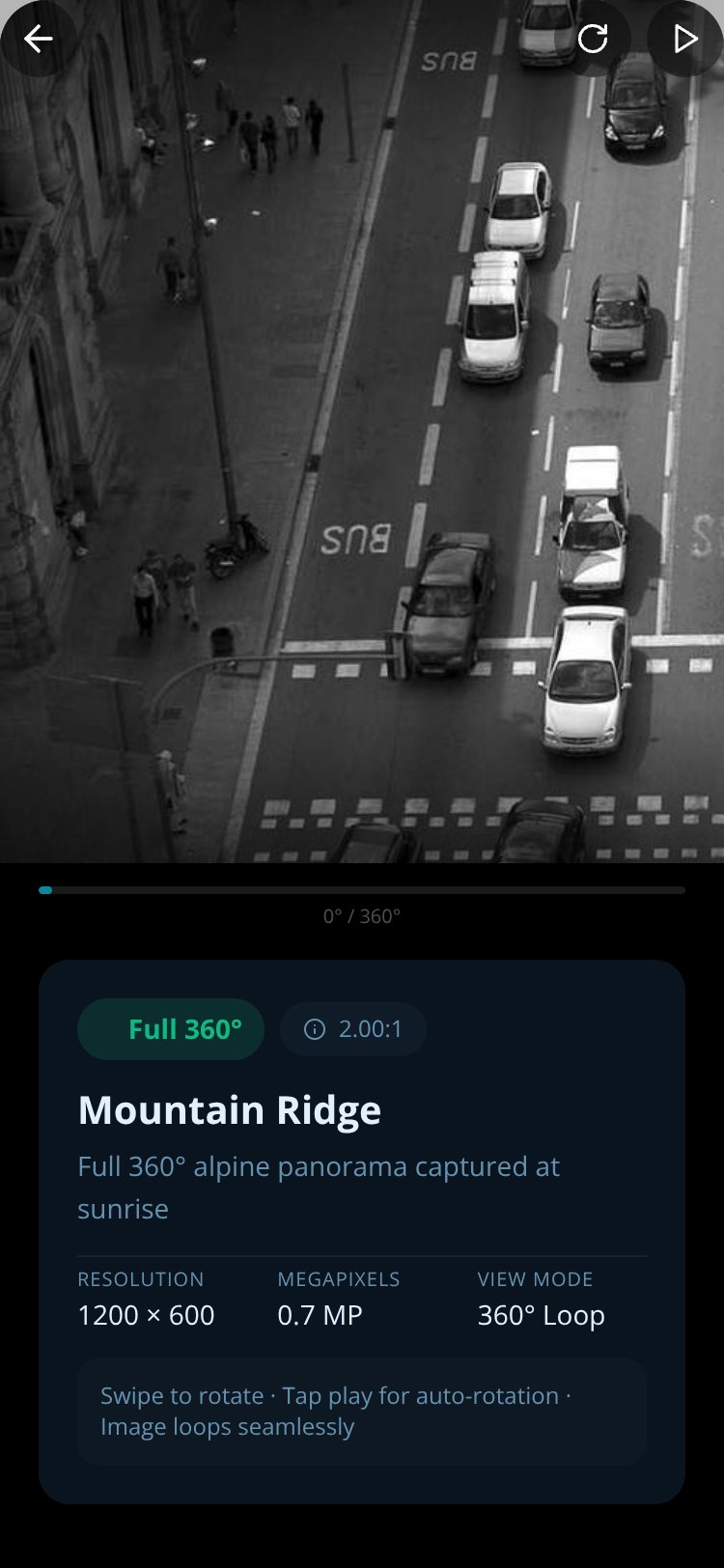 Panorama Viewer screen 1