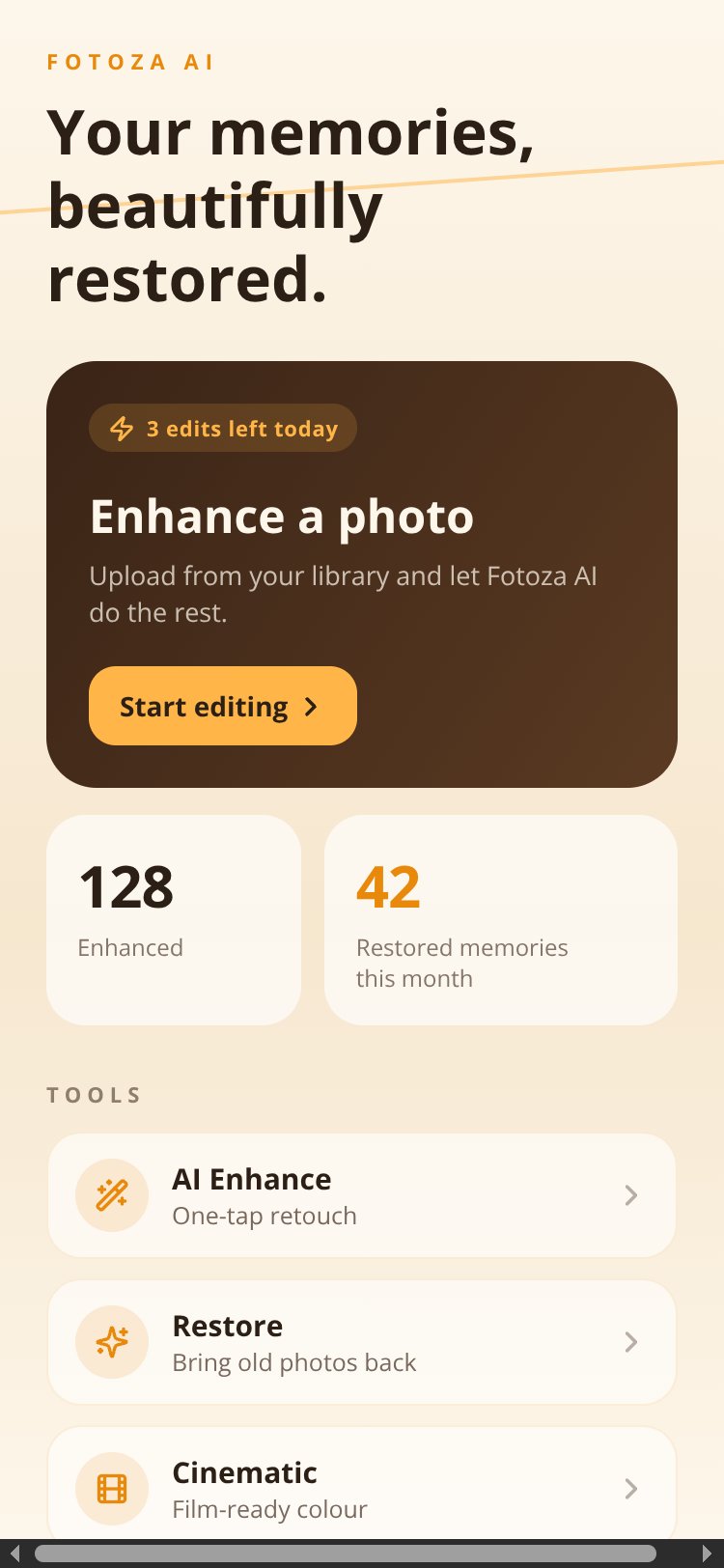 Fotoza AI screen 1