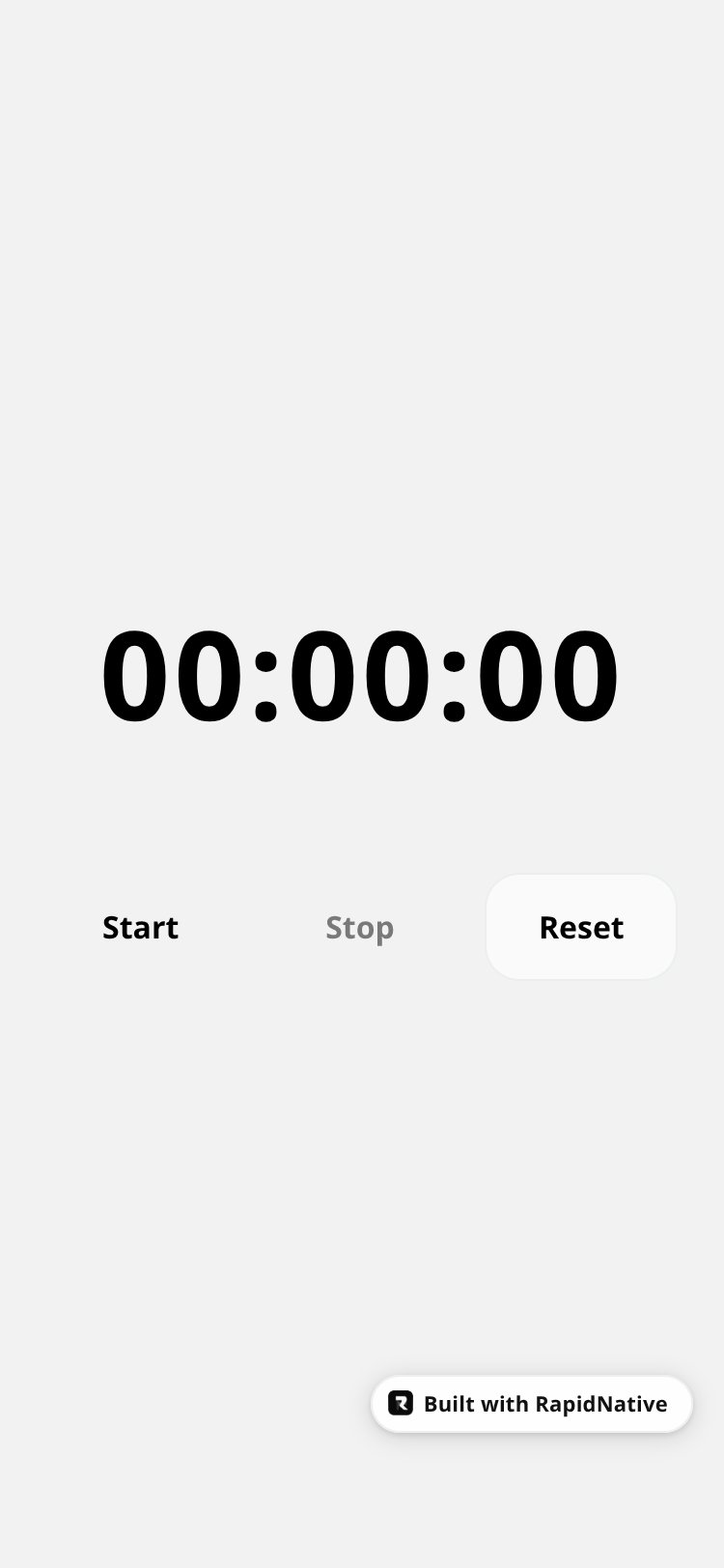 RapidNative App screen 1