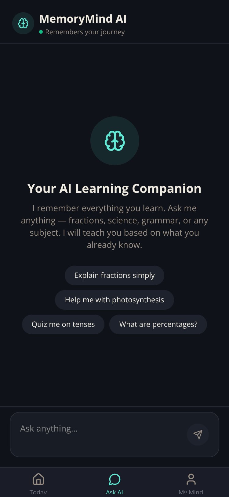MemoryMind AI screen 1