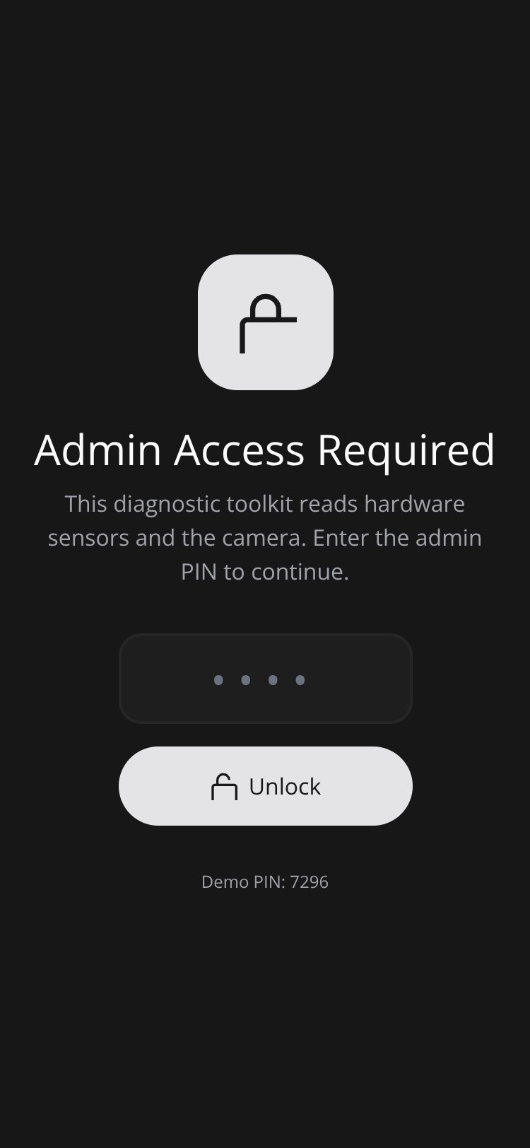Device Diagnostics screen 1