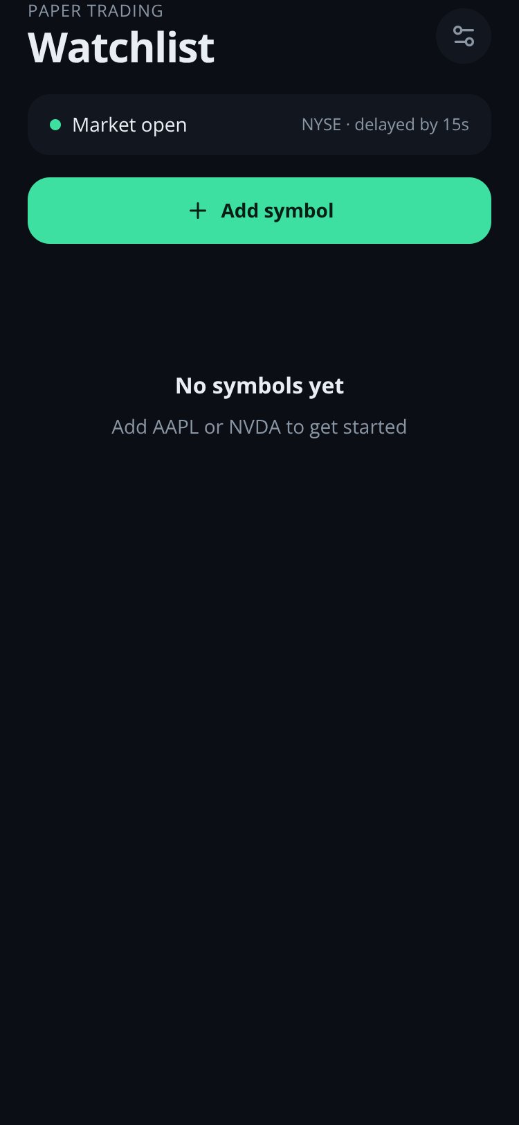 TickerTerminal screen 2