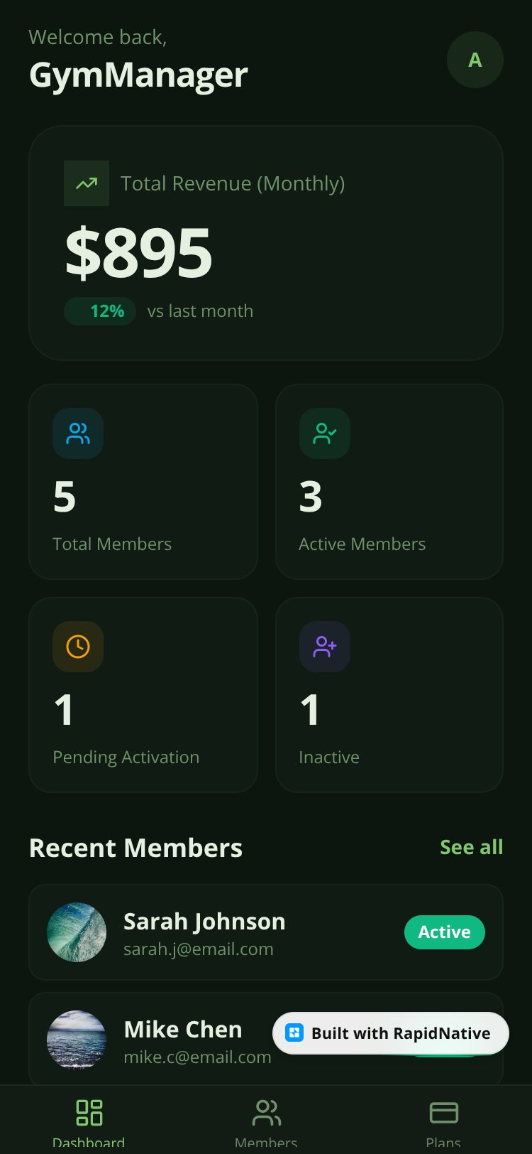GymManager screen 3