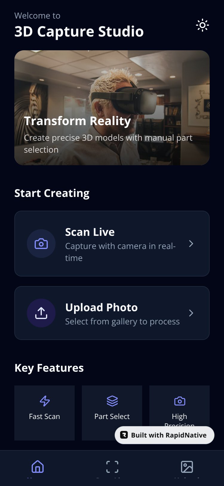 3D Capture Studio screen 2