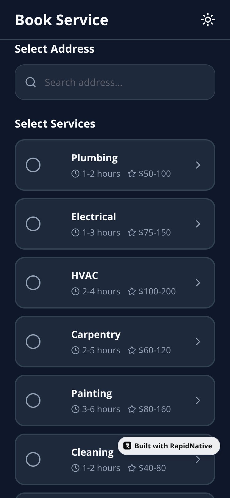 GlueTrack screen 1
