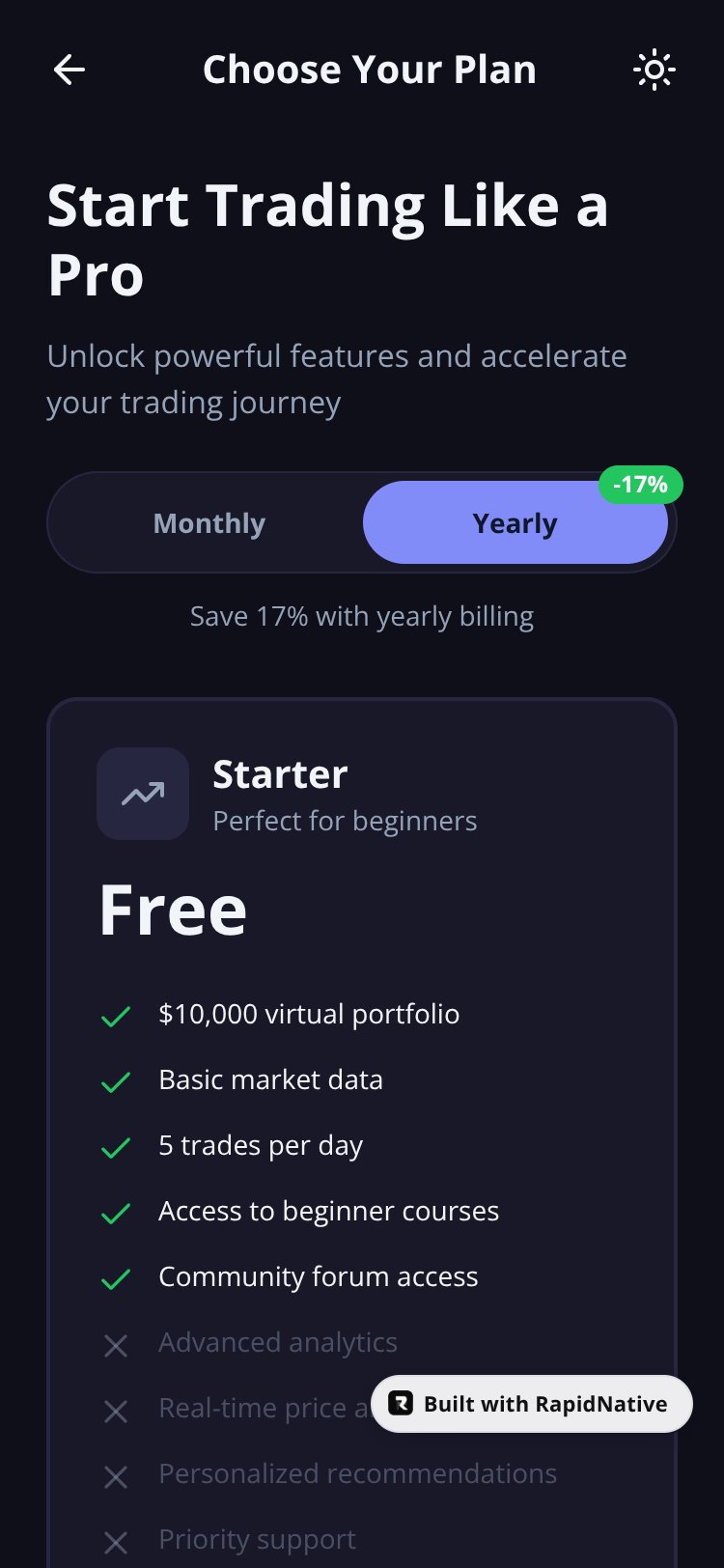 TradeMaster Pro screen 2