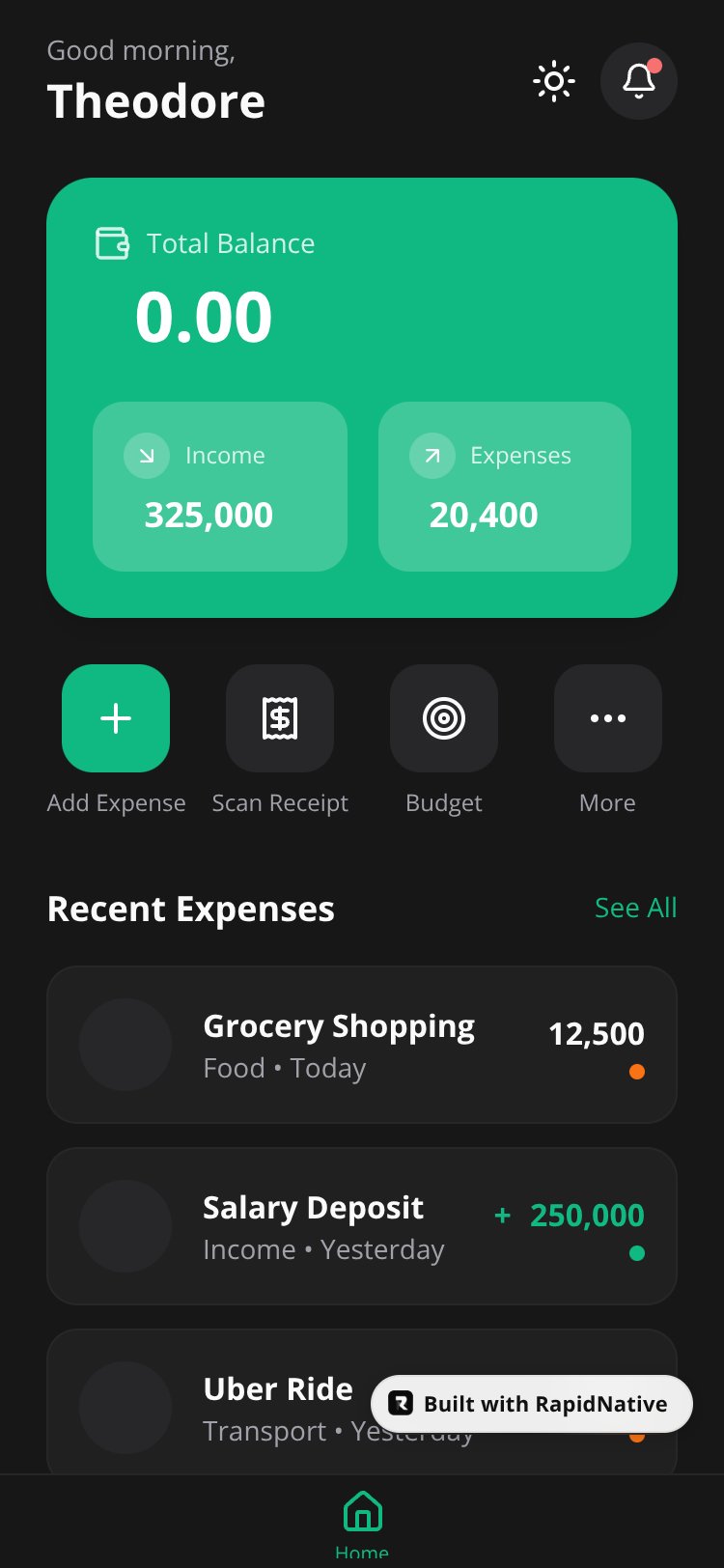 FitTrack screen 1