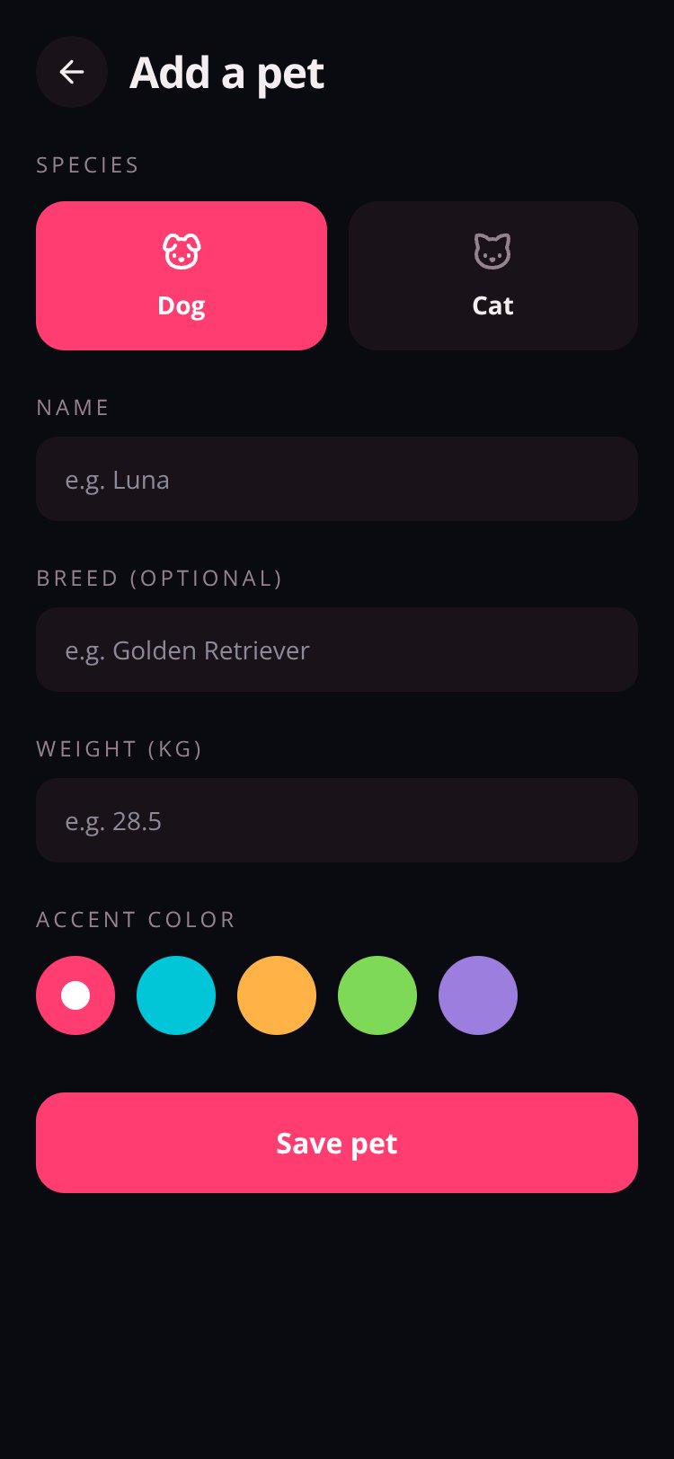Pet Wellness Hub screen 1