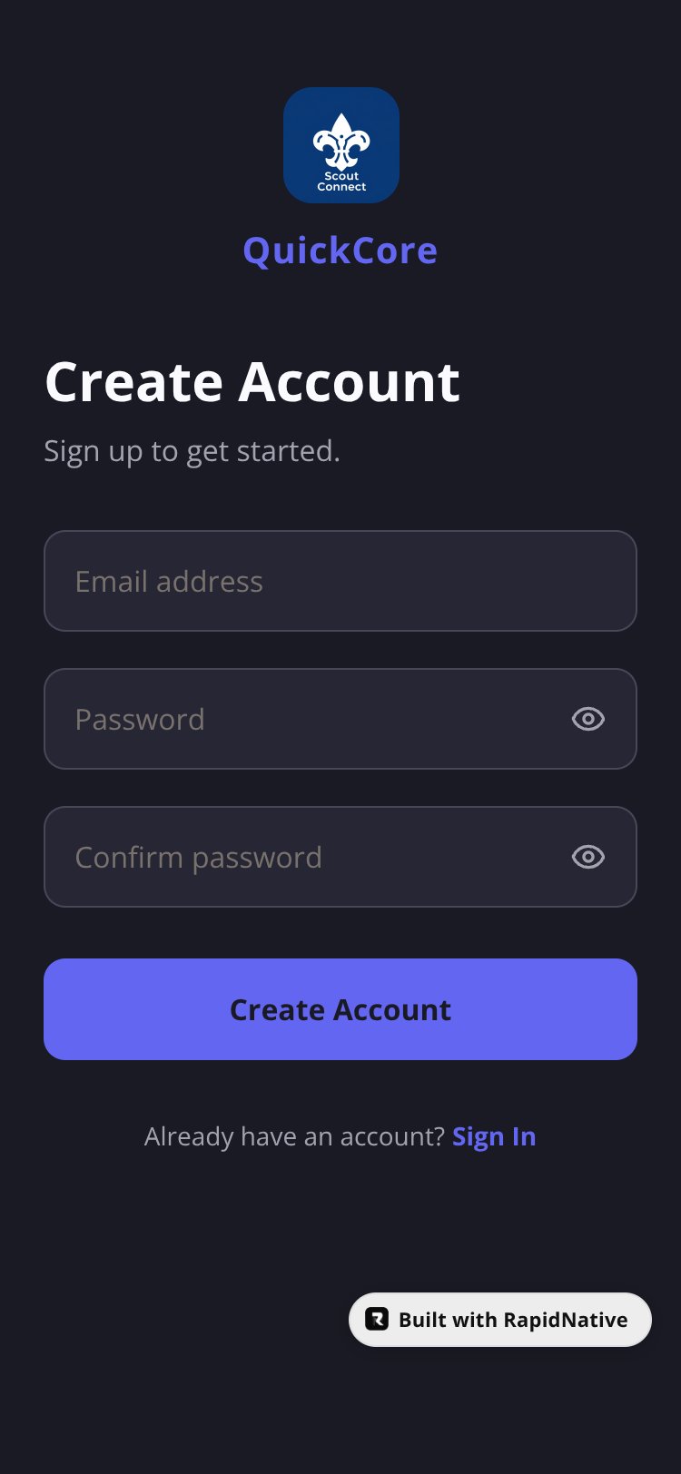 QuickCore screen 2