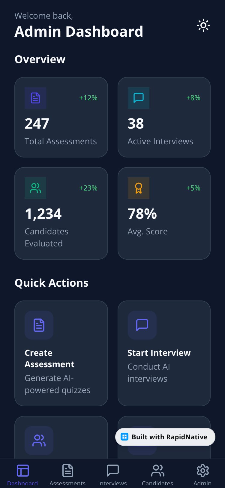 AI Assessment & Interview Platform screen 5