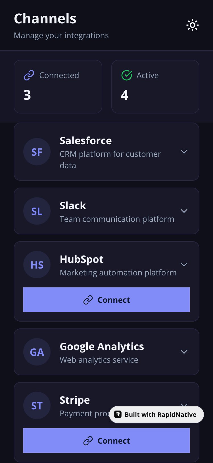 BrightHub screen 1