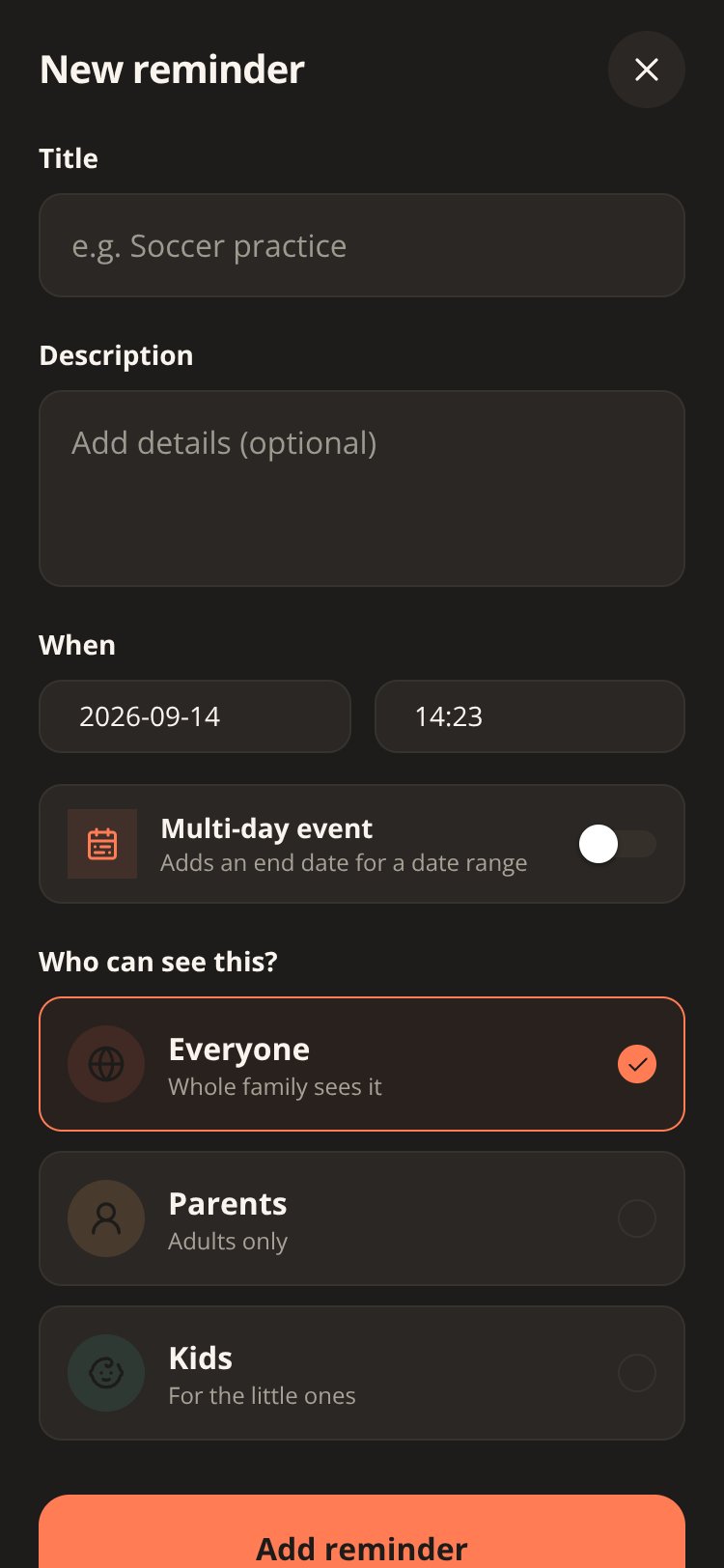 FamilySync screen 1