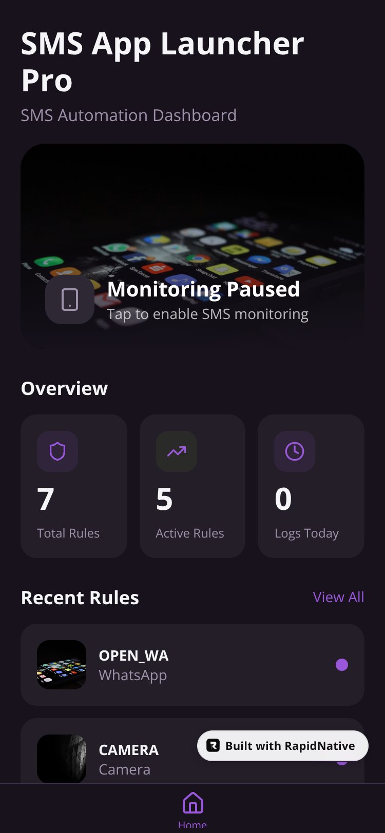 SMS App Launcher Pro screen 1