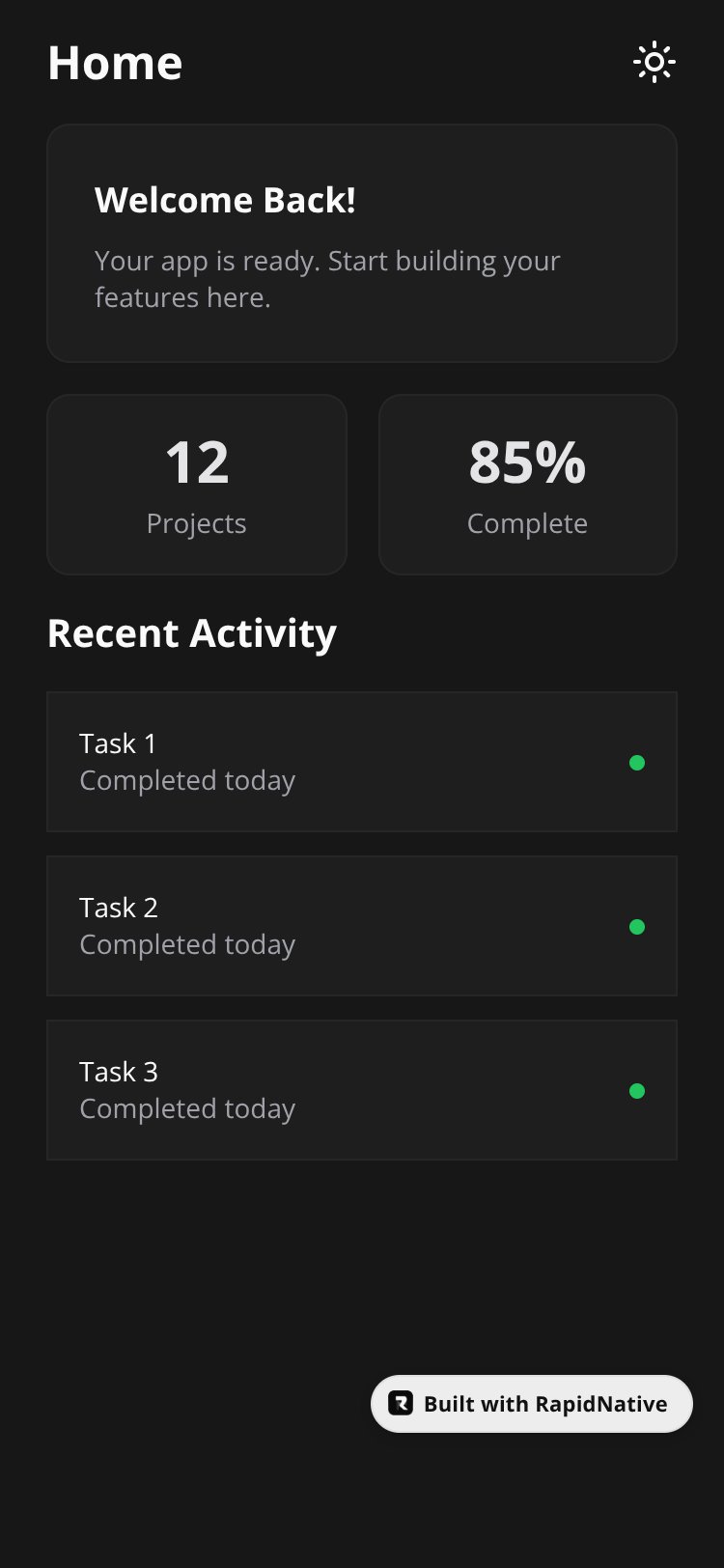 FitTrack screen 1