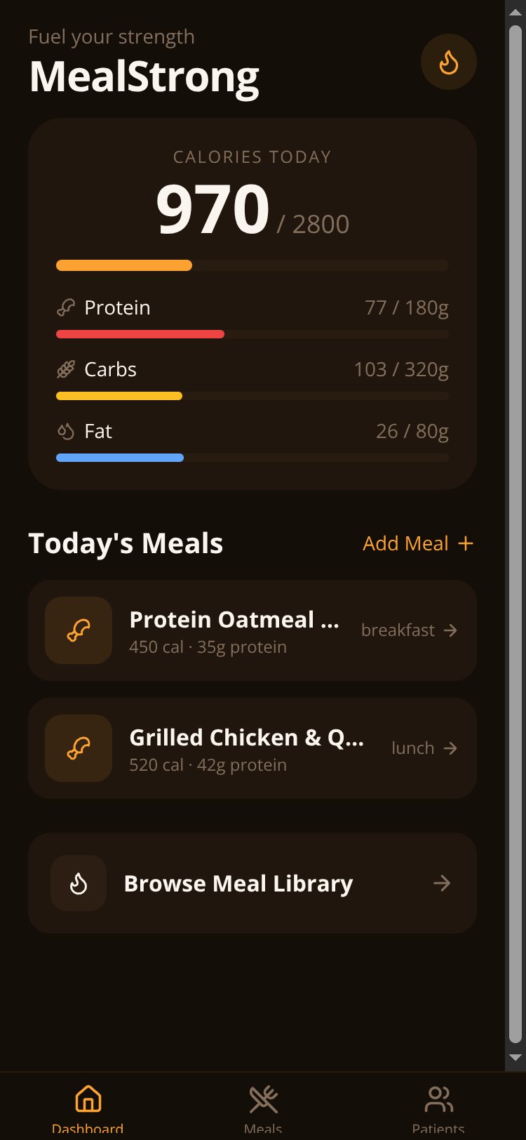 MealStrong screen 1