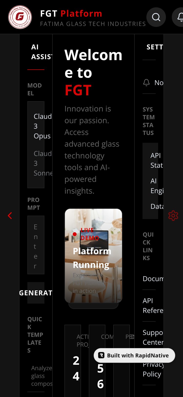 FGT Platform screen 1