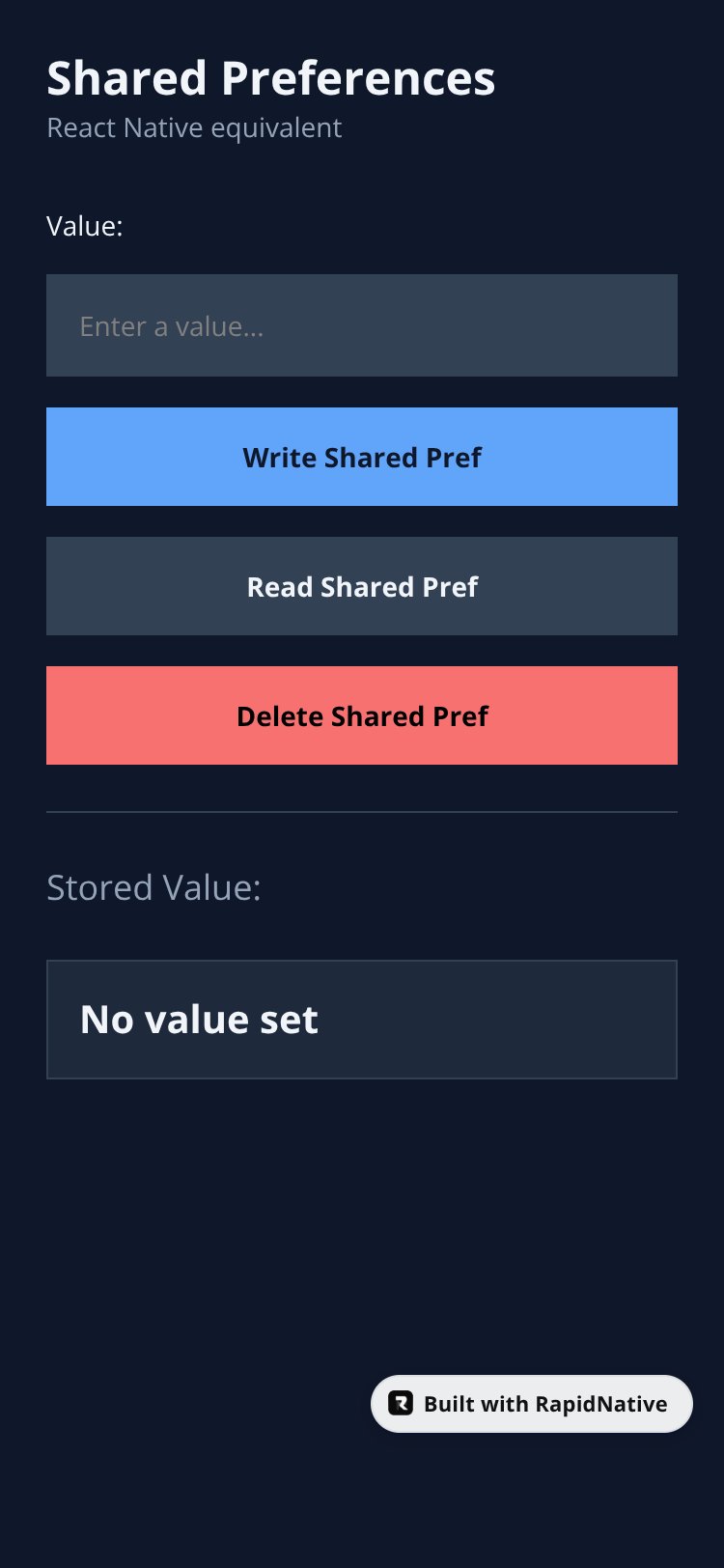 SharedPrefApp screen 1