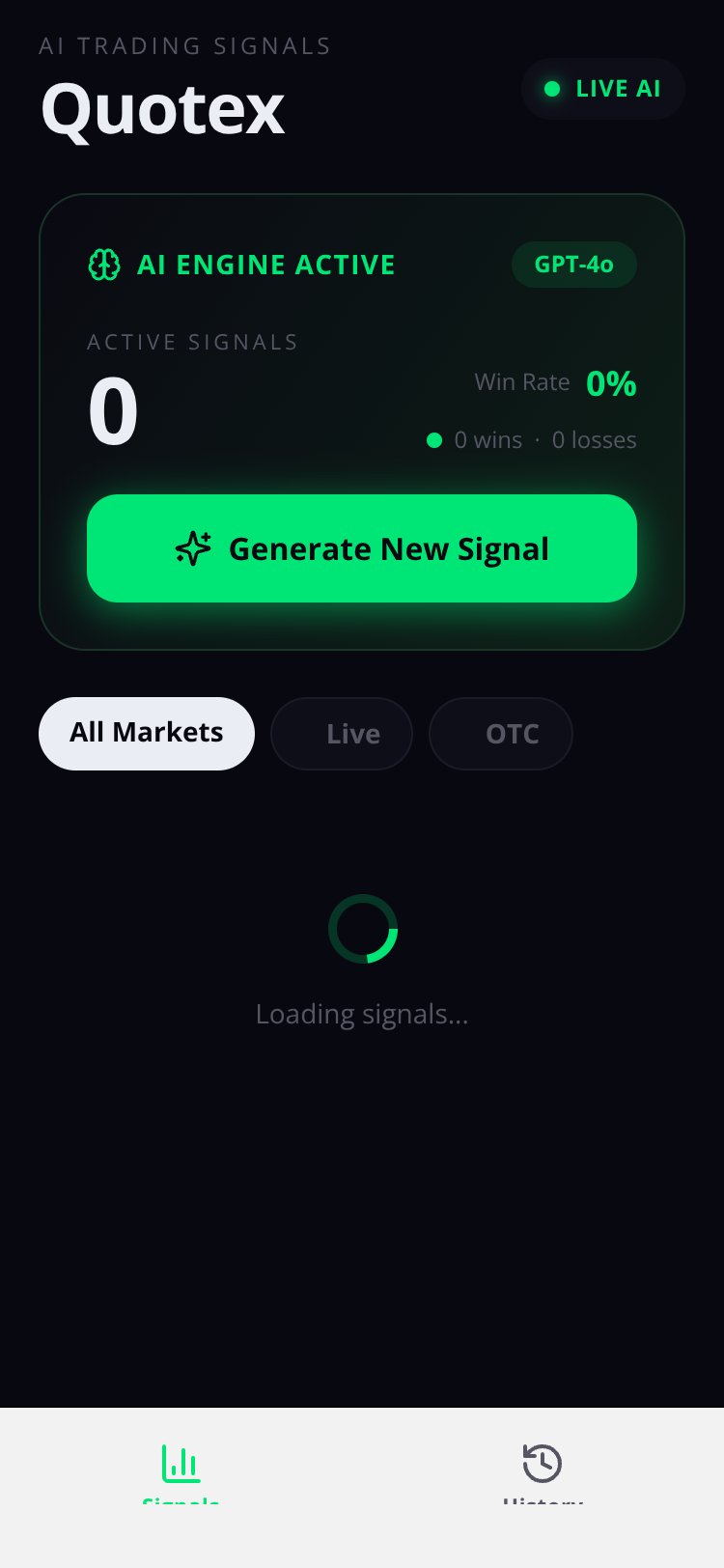 Quotex AI Signals screen 1