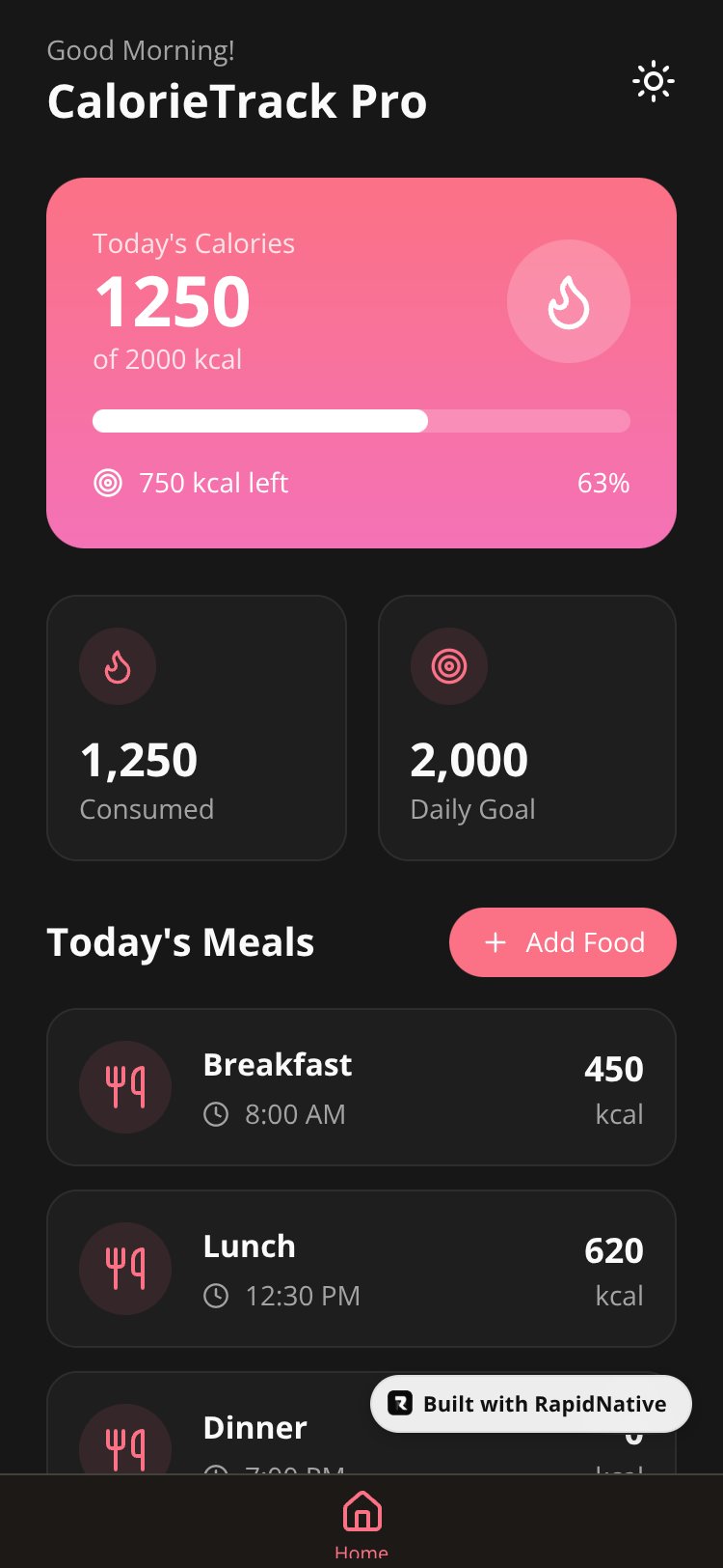 CalorieTrack Pro screen 1