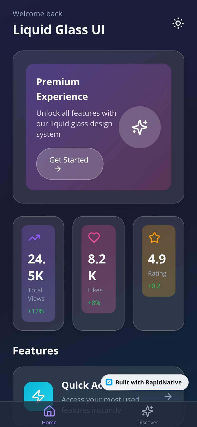 Liquid Glass screen 1