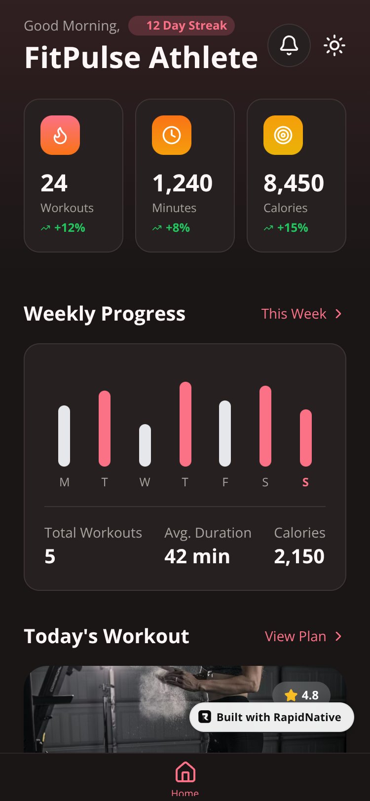 FitPulse screen 1