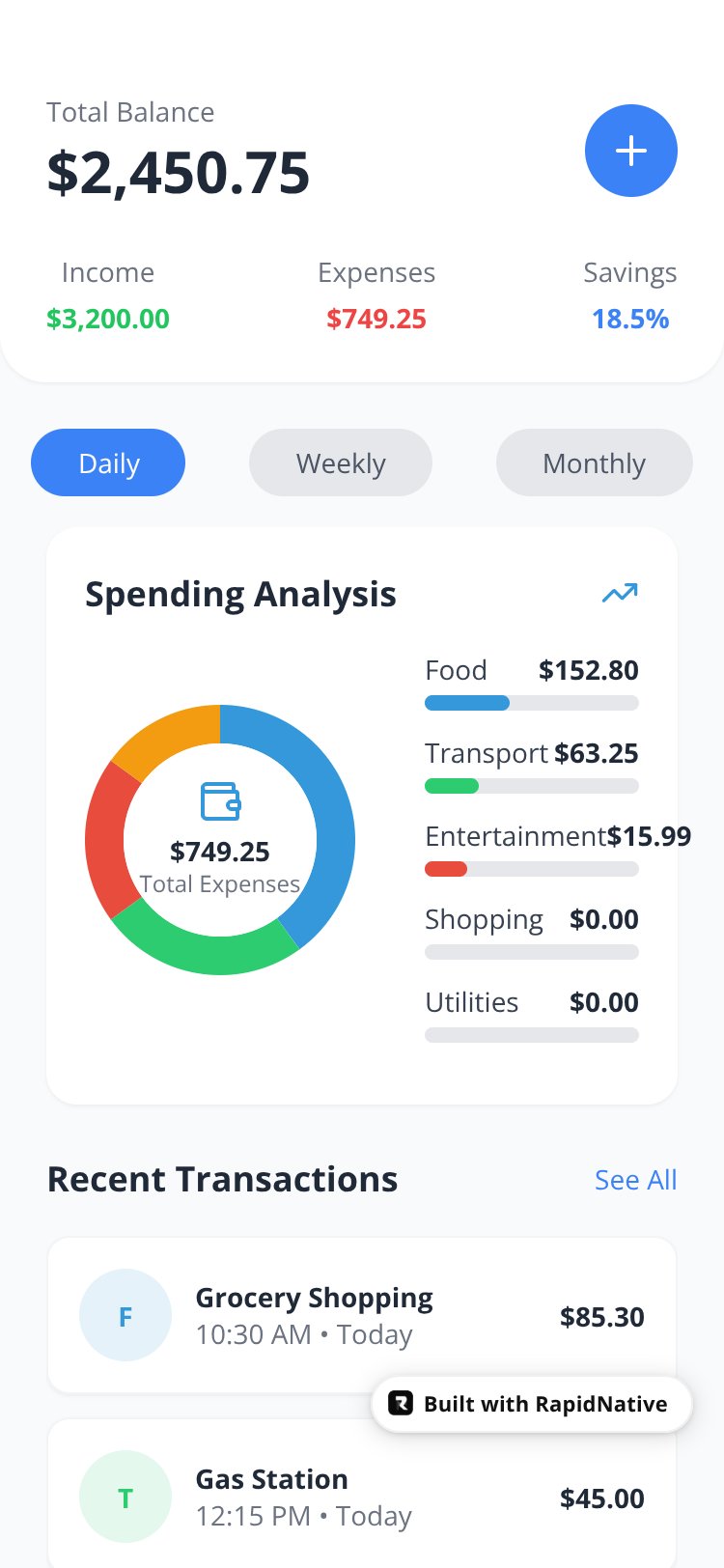 ExpenseTracker Pro screen 1