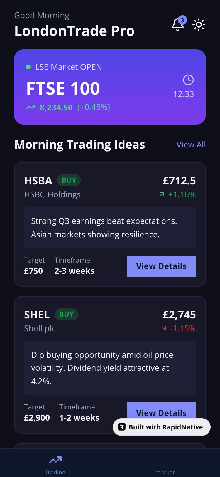 LondonTrade Pro screen 1