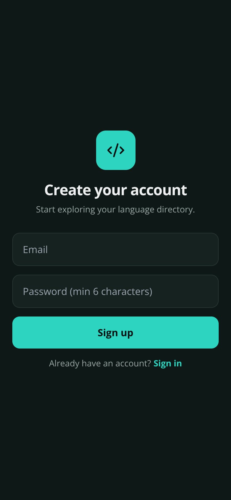 Langlist screen 1