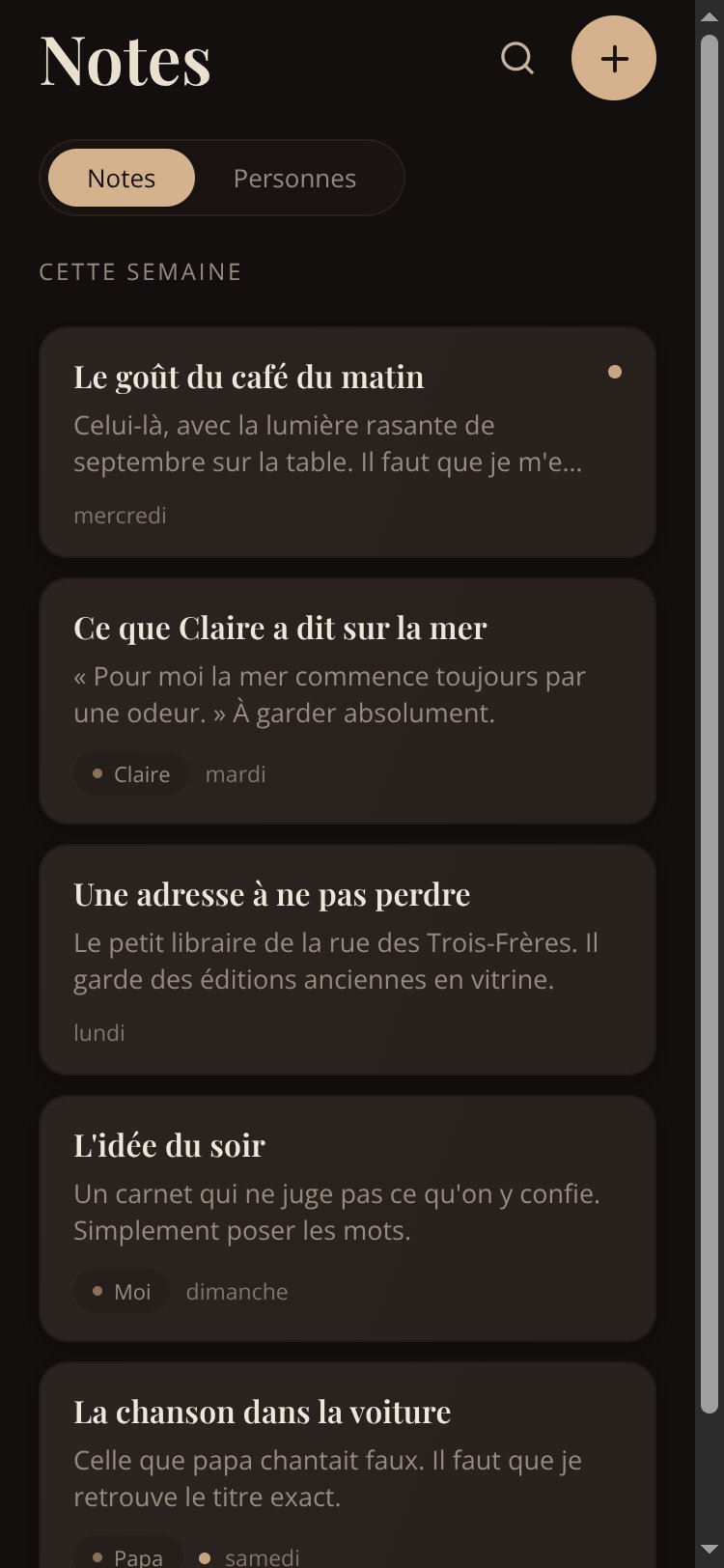 Le Carnet screen 1
