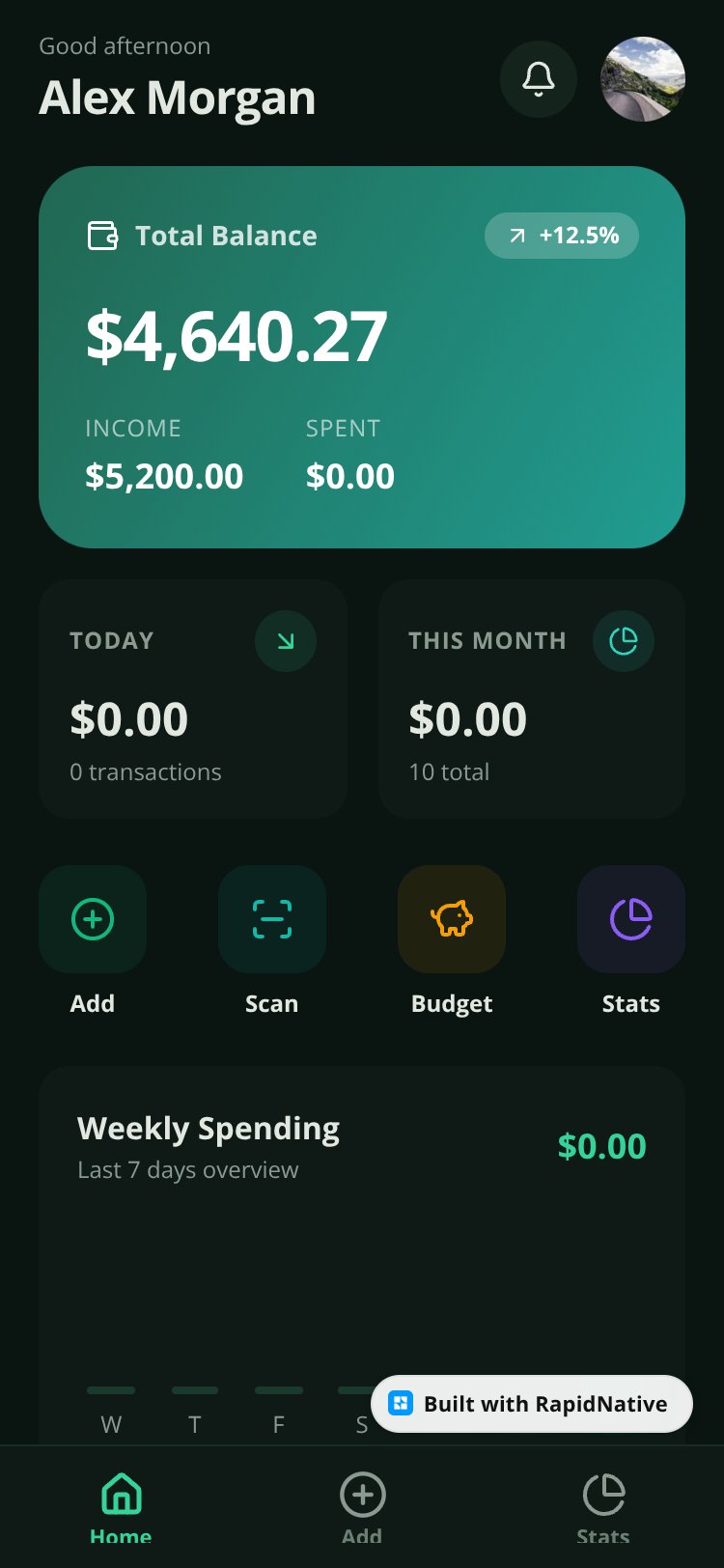 Daily Expense Tracker screen 1