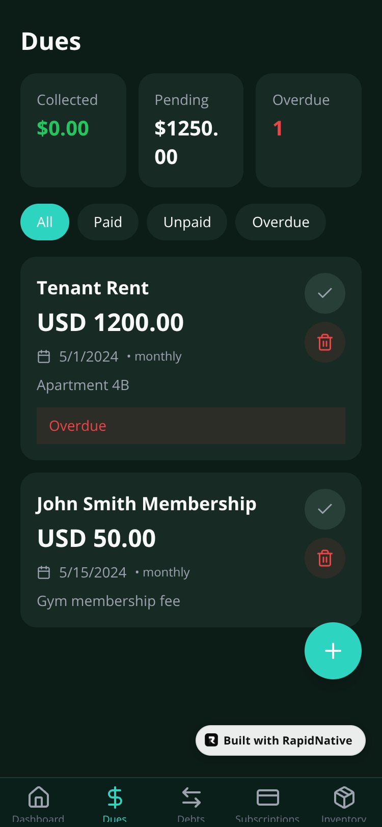 TrackVault screen 4