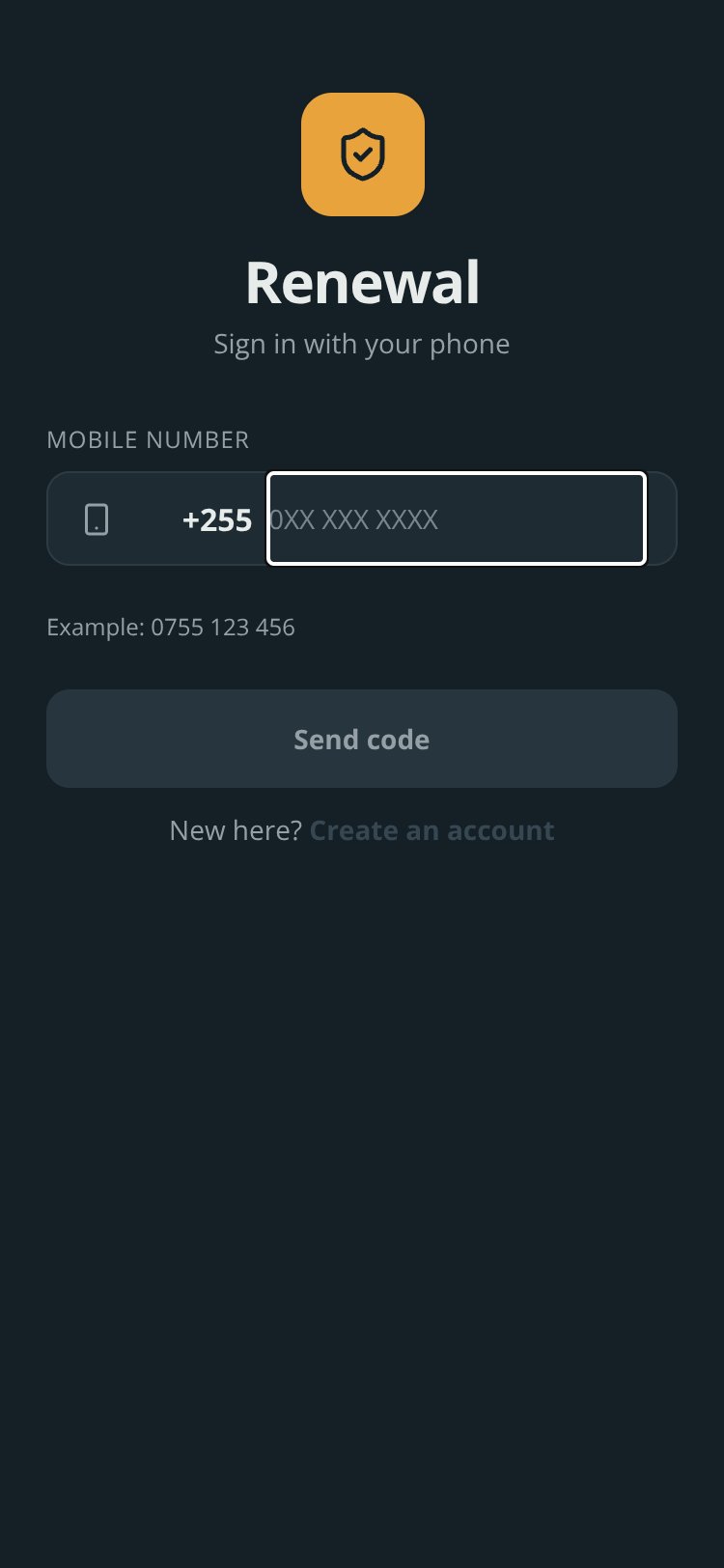 Renewal screen 3