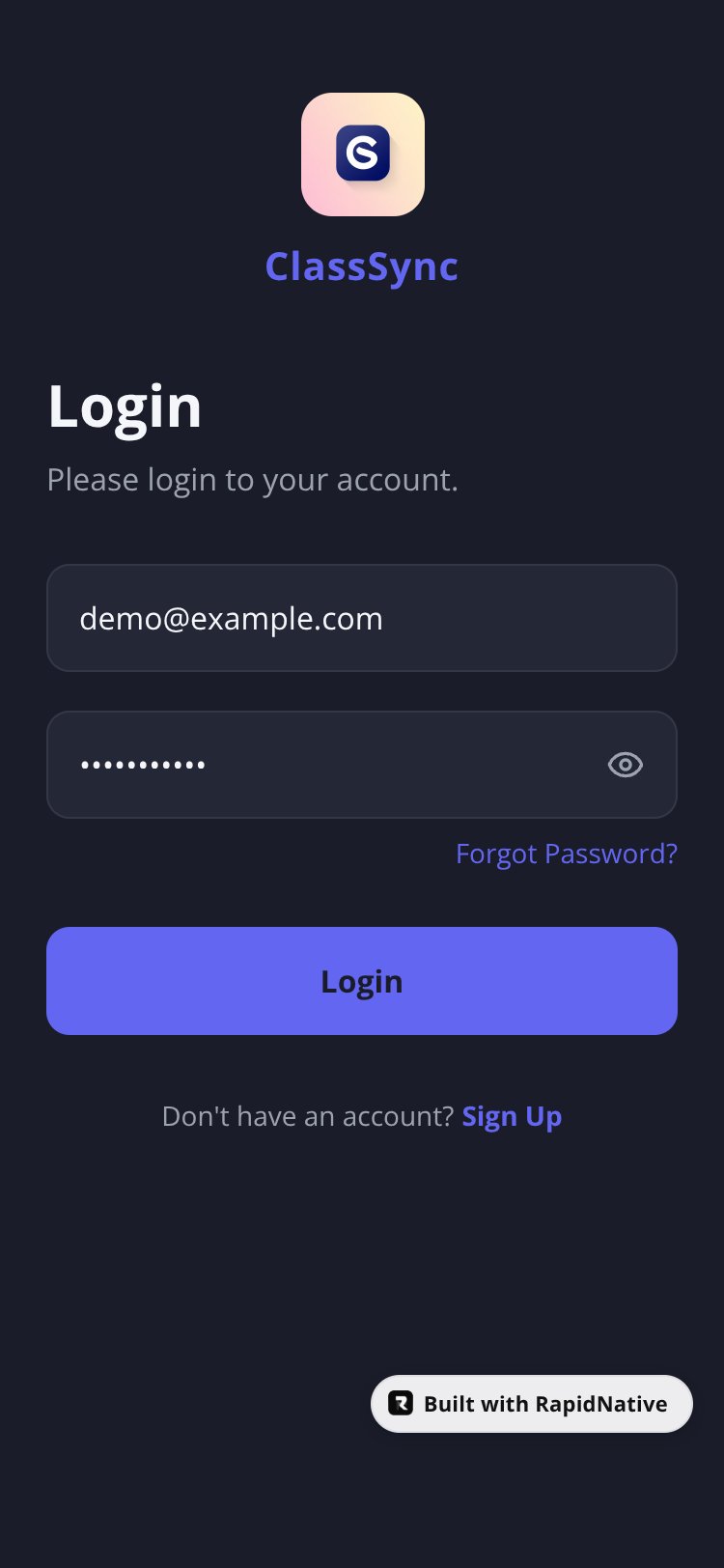 ClassSync screen 1